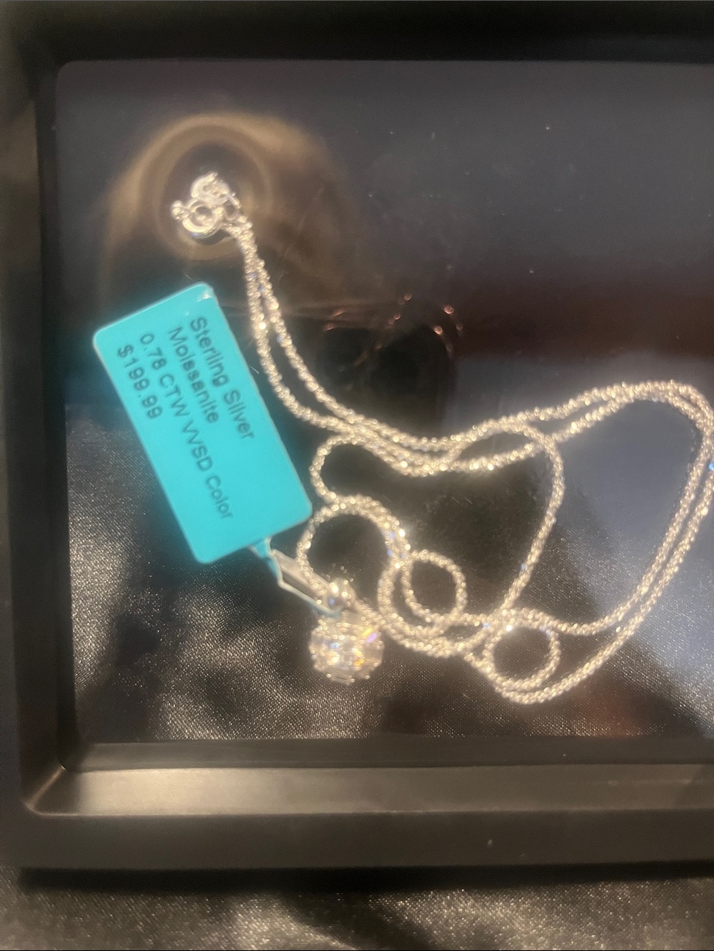 Sterling Silver and Moissanite Pendant Necklace